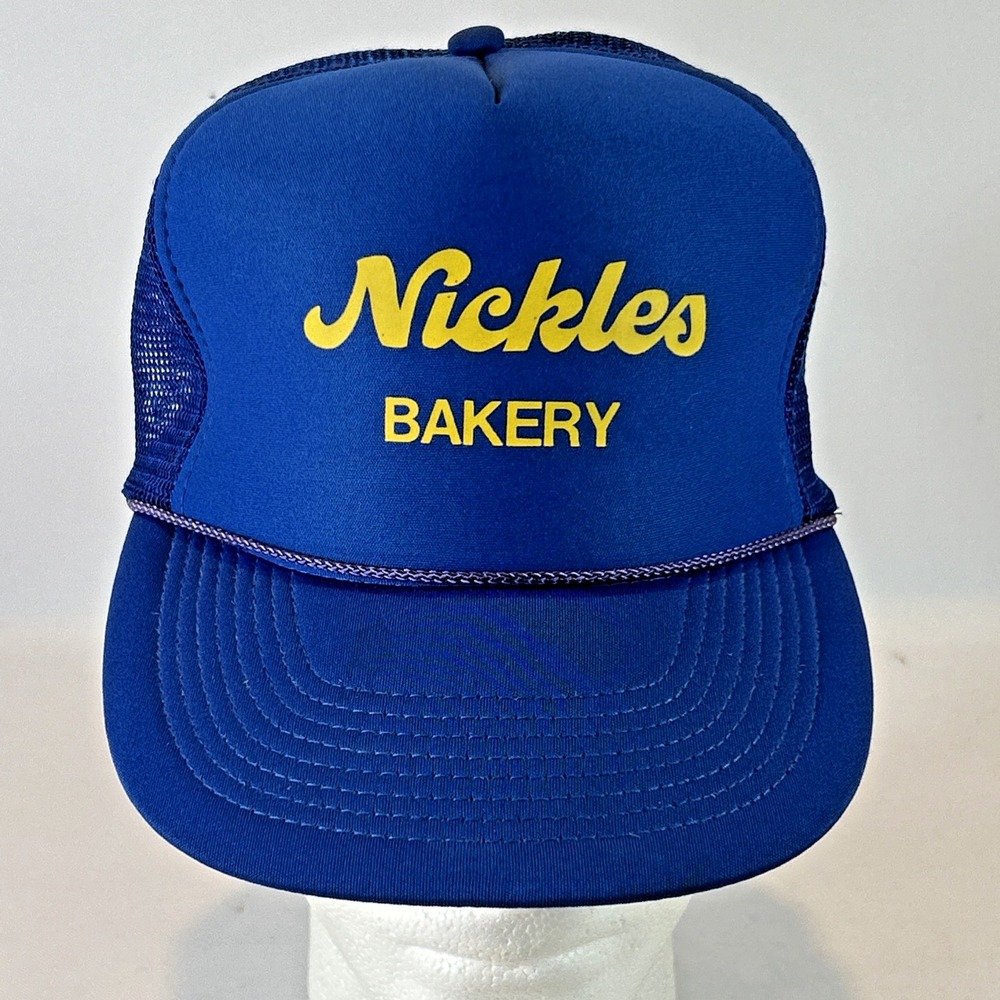 Vintage Nickles Bakery Hat Cap Trucker Snap Back Mesh Rope Brim MadHatter